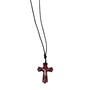 Cordão Crucifixo com Cristo Crucificado e cristo Ressuscitado Resinada 5,5 cm x 3 cm