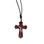 Cordão Crucifixo com Cristo Crucificado e cristo Ressuscitado Resinada 5,5 cm x 3 cm