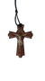 Cordão Crucifixo Dupla Face com Cristo Crucificado e Cristo Ressuscitado Resinado 6,5 x 4 cm