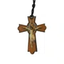 Cordão Crucifixo G de São bento Madeira Resinada 7 cm x 5 cm