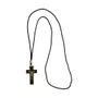 Cordão Crucifixo Madeira Cristo Metal Ouro Velho