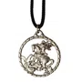 Cordão Medalha São Jorge Grande - Níquel