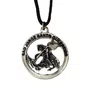 Cordão Medalha São Jorge Grande - Níquel
