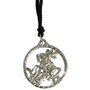 Cordão Medalha São Jorge Grande - Níquel