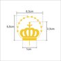 Coroa Dourada 5 Petalas 11 Pedras com Resplendor para Nossa Senhora 1,4cm x 6,5cm