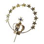 Coroa Dourada 5 Petalas 11 Pedras com Resplendor para Nossa Senhora 1,4cm x 6,5cm