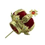 Coroa Dourada em Metal Fundido com Veludo Vermelho - 5,5 cm