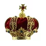 Coroa Dourada em Metal Fundido com Veludo Vermelho - 7 cm