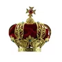 Coroa Dourada em Metal Fundido com Veludo Vermelho - 9,5 cm