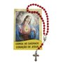 Coroa Oração Sagrado Coração de Jesus 33 Contas Vermelhas 8 Mm