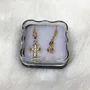 Corrente Banhada Dourada Cruz Strass