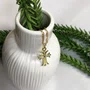 Corrente Banhada Dourada Cruz Strass