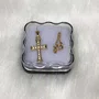 Corrente Banhada Dourada Cruz Strass