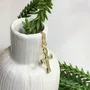 Corrente Banhada Dourada Cruz Strass