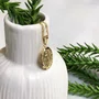 Corrente Banhada Dourada Medalha Oval de Nossa Senhora das Graças