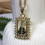 Corrente Banhada Dourada Strass de Nossa Senhora Aparecida