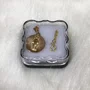 Corrente Banhada Dourada Medalha Redonda de Nossa Senhora das Graças