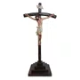 Crucifixo com Base Quadrada Degraus de Resina Nacional - 115 cm