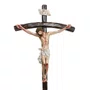 Crucifixo com Base Quadrada Degraus de Resina Nacional - 115 cm