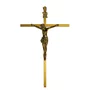 Crucifixo Cruz e Cristo Metal Dourado - 50 cm x 30 cm