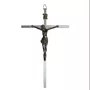 Crucifixo Cruz e Cristo Metal Prata - 50 cm x 30 cm