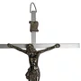 Crucifixo Cruz e Cristo Metal Prata - 50 cm x 30 cm
