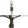 Crucifixo Cruz e Cristo Metal Prata - 50 cm x 30 cm