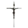 Crucifixo Cruz e Cristo Metal Prata - 50 cm x 30 cm