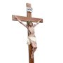 Crucifixo de Madeira e Cristo em Resina Nacional com Pedestal - 2,36 mt