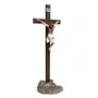 Crucifixo de Mesa de Madeira Cristo em Resina Nacional  - 32 cm