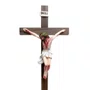 Crucifixo de Mesa de Madeira Cristo em Resina Nacional  - 32 cm