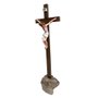 Crucifixo de Mesa de Madeira Cristo em Resina Nacional  - 32 cm