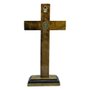 Crucifixo de Mesa em Madeira e Cristo em Metal - 23cm
