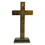 Crucifixo de Mesa em Madeira e Cristo em Metal - 23cm