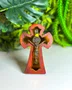 Crucifixo de Mesa Madeira, Acrílico e Ouro Velho - 12 x 8 cm 