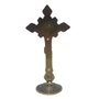 Crucifixo de Mesa Raio Metal - 15 Cm