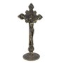 Crucifixo de Mesa Raio Metal - 15 Cm