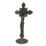 Crucifixo de Mesa Raio Metal - 15 Cm