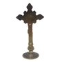 Crucifixo de Mesa Raio Metal - 15 Cm