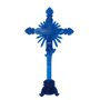 Crucifixo de Mesa Resina Azul Pérolizada 58cm