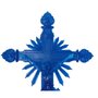 Crucifixo de Mesa Resina Azul Pérolizada 58cm