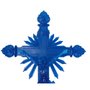 Crucifixo de Mesa Resina Azul Pérolizada 58cm