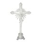 Crucifixo de Mesa Resina Creme Perolizada 58cm