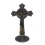 Crucifixo de Mesa Sao Bento Metal - 11 Cm