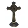 Crucifixo de Mesa Sao Bento Metal - 11 Cm