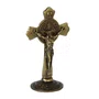 Crucifixo de Metal Mesa Ouro Velho - 11 cm