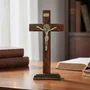 Crucifixo de Parede e Mesa em Madeira São Bento - 25 cm