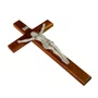 Crucifixo de Parede em Madeira e Cristo em Mármore - 31cm