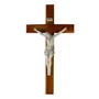 Crucifixo de Parede em Madeira e Cristo em Mármore - 31cm