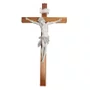 Crucifixo de Parede em Madeira e Cristo em Mármore - 80 cm